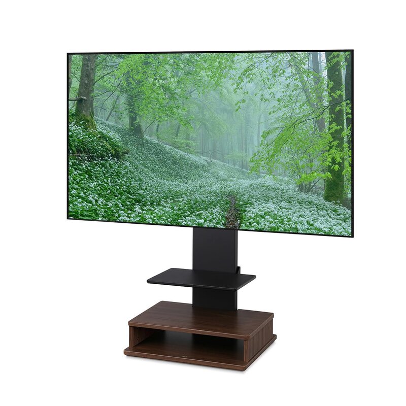 EQUALS イコールズ テレビ台 壁寄せテレビスタンド WALL B2 BOX+棚板セット 32型 65型対応 ウォールナットベース (棚板:サテンブラック)|denit_shop店