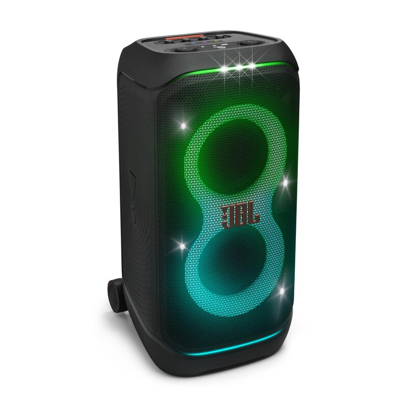 JBL PartyBox Stage 320 Bluetoothスピーカー ワイヤレス 240W出力/IPX4/マイク入力/ギター入力搭載/キャスター付き ブラック JBLPBSTAGE320JN|denit_shop店