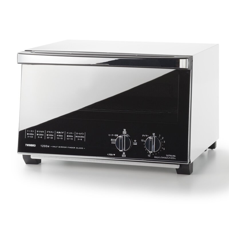 TWINBIRD(ツイン小鳥) トースター オーヴントースター 4枚焼き ピザパイ丸 入る広さ 1200W 15分タイマー 最終生産物うつり変わり4座標軸 鏡鑑硝子 掃き出すし分かりやすい 白いこと TS-4047W