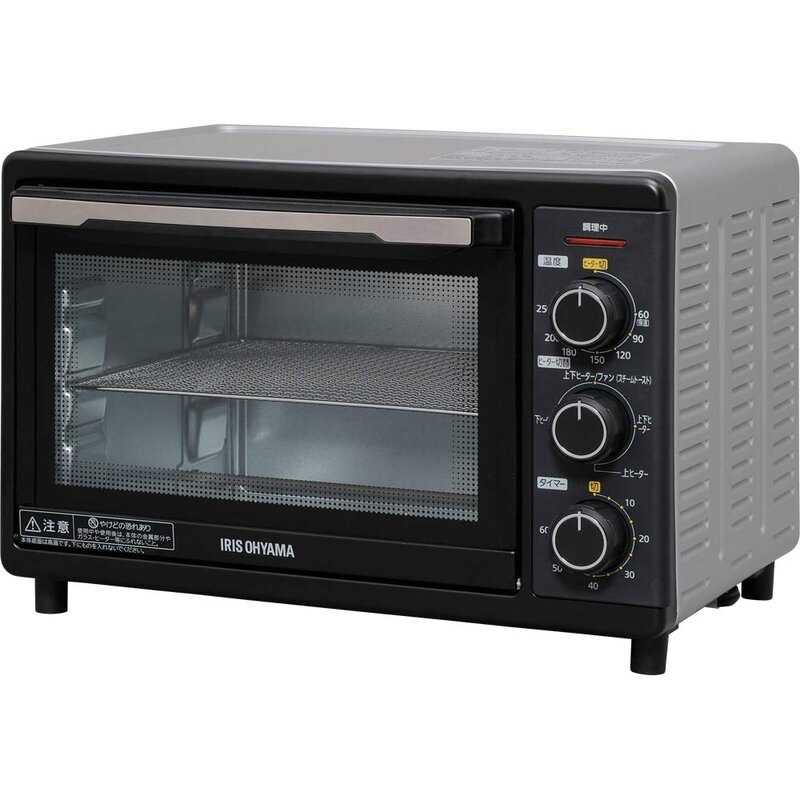 アイリスオーヤマ コンベクションオーブン ノンフライヤー 水蒸気トースター しろがね色 FVC-D15B-S