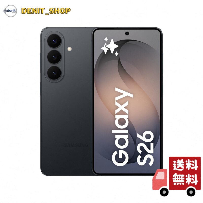 Samsung Galaxy S26 256GB ブラック Galaxy AI対応 SIMフリースマホ 本体 端末 FeliCa対応 Samsung純正 国内正規品 6.3インチ 軽量約167g IP68防水防塵 フルHD+ バッテリー 4,300mAh｜denit_shop店
