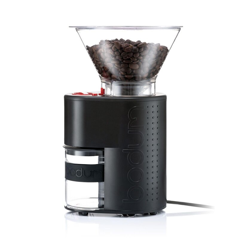 BODUM ボダム コーヒーミル 電動ミル BISTRO ビストロ 電動式コーヒーグラインダー ブラック コニカル刃 挽きムラ防止 静電気防止 静音 挽き目調節 正規品 10903-01JP-3｜denit_shop店