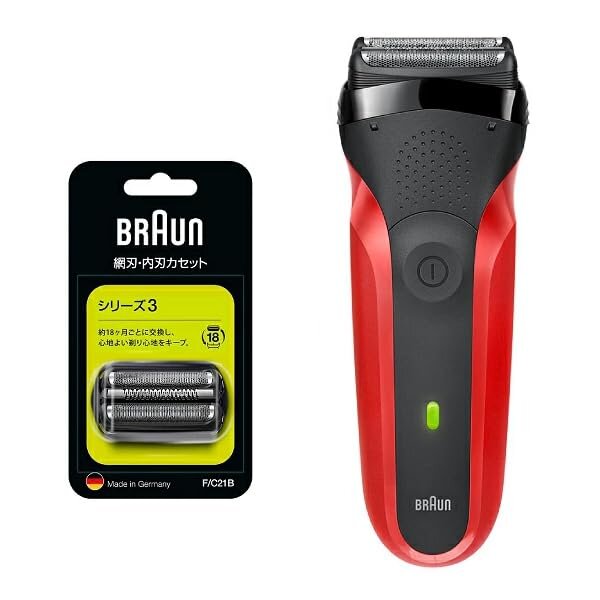 赤銅色 灯し火電気カミソリ BRAUN Series3 続きもの3 3枚刃 本体 \u0026 替刃 F/C21B 仕掛ける品 300S-R-SP
