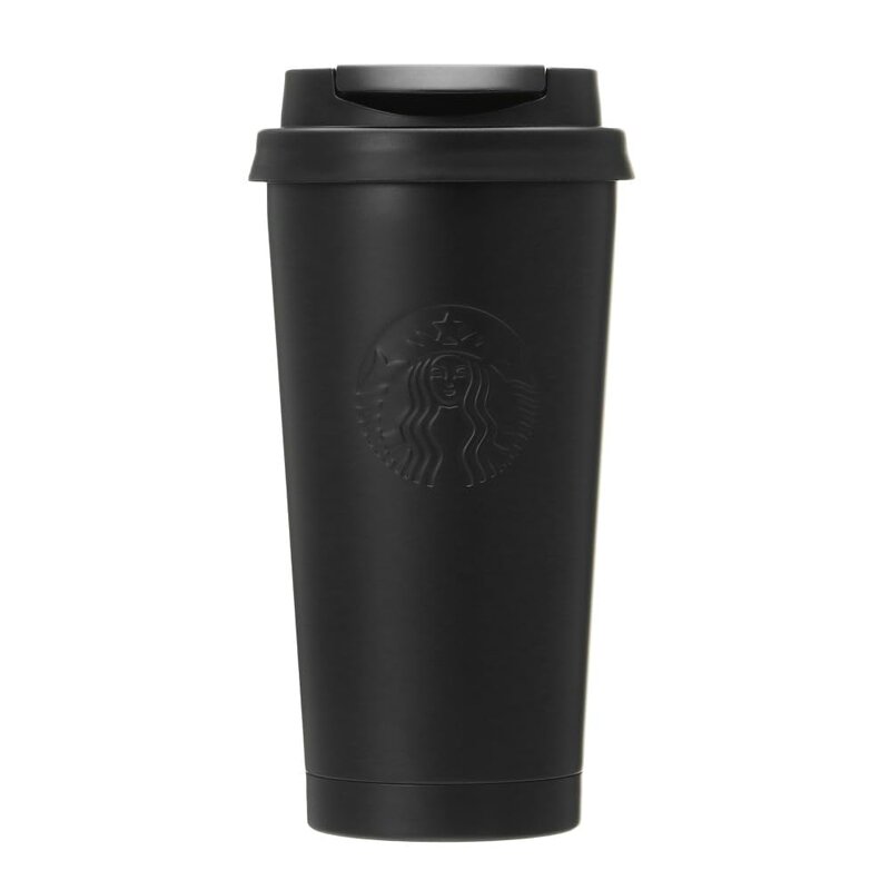 はやりっ子バックス スタバ 再利用 ステンレス鋼 TOGO ロゴタイプタンプラー つや消し黒いこと 473ml (2024年模範例)
