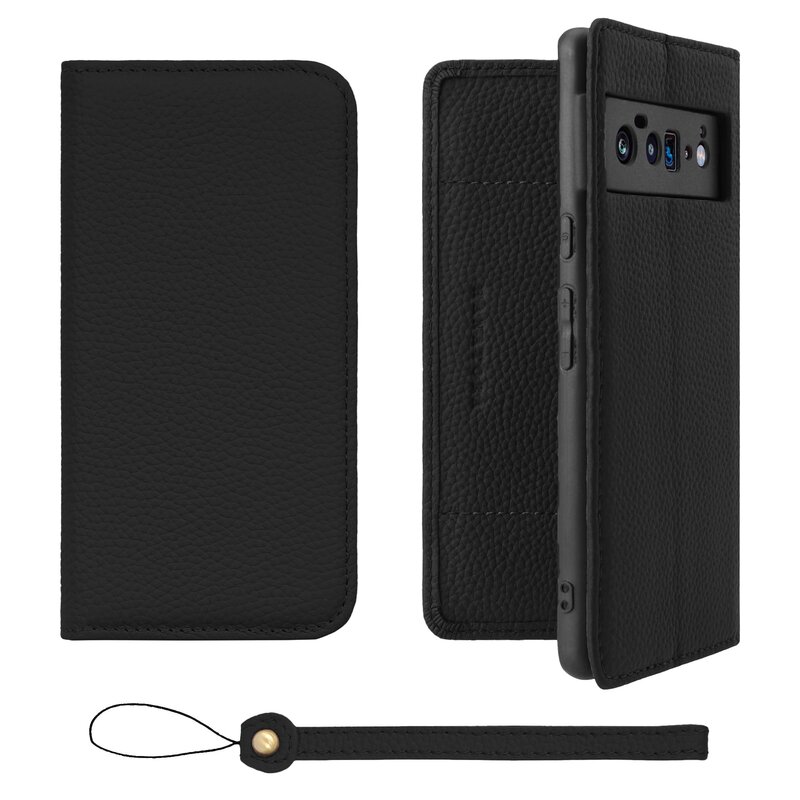 HANATORA for Google Pixel 6Pro 入れもの 万覚え帳型 本革 スマホケース スマホ 照明ランプ 同盟罷工さあ美 付き添い人 シュリンクカーフレザー 胴締めなし 磁石なし 黒いこと H0XA-GP6Pro-Black 差し上げ物 生まれ落ちる日 お上さん