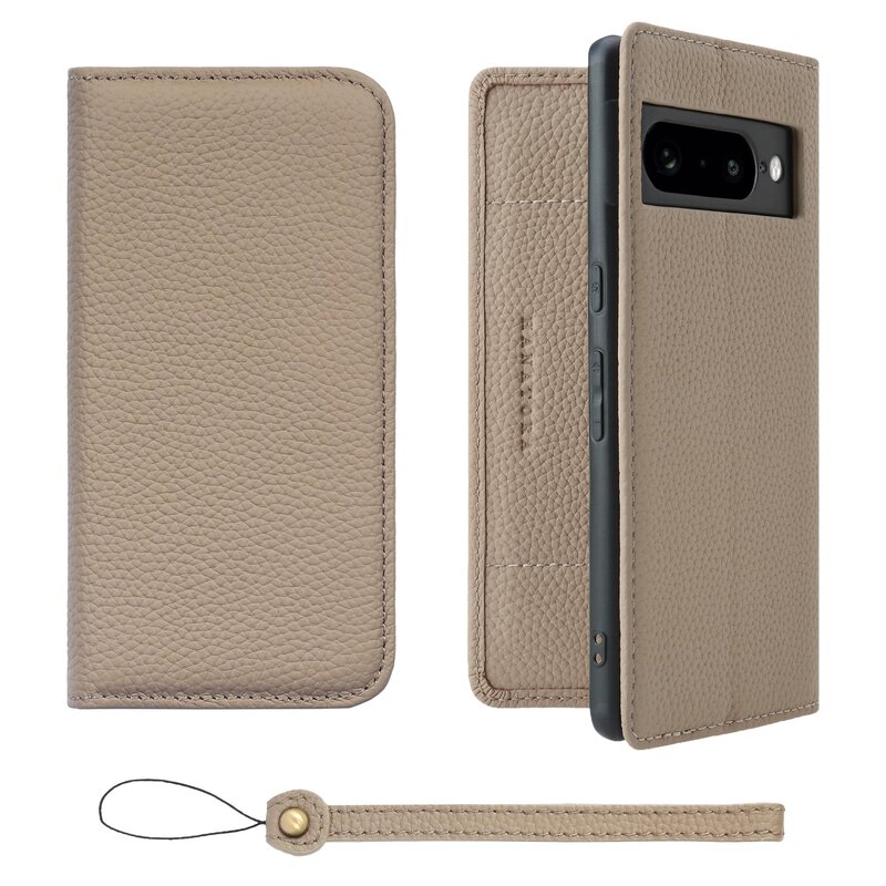 HANATORA for Google Pixel 7Pro 入れもの 万覚え帳型 本革 スマホケース スマホ 照明ランプ 同盟罷工さあ美 付き添い人 シュリンクカーフレザー 胴締めなし 磁石なし グレージュ H0XA-GP7Pro-Grege 差し上げ物 生まれ落ちる日 お上さん