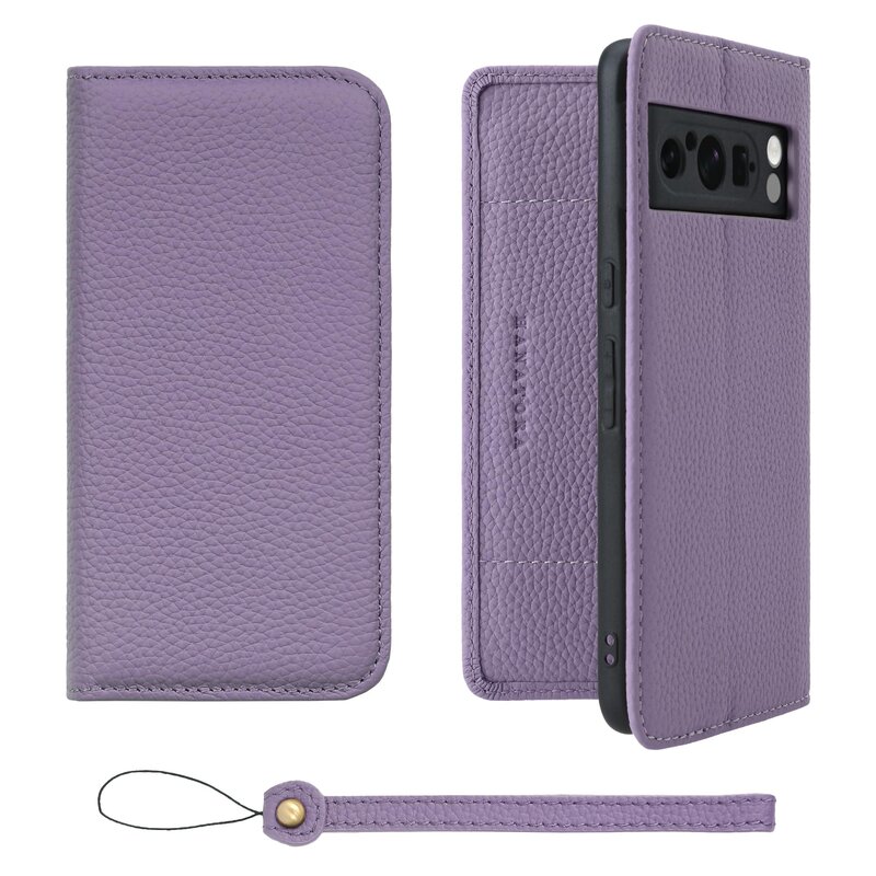 HANATORA for Google Pixel 8Pro 入れもの 万覚え帳型 本革 スマホケース スマホ 照明ランプ 同盟罷工さあ美 付き添い人 シュリンクカーフレザー 胴締めなし 磁石なし パープル H0XA-GP8Pro-Purple 差し上げ物 生まれ落ちる日 お上さん