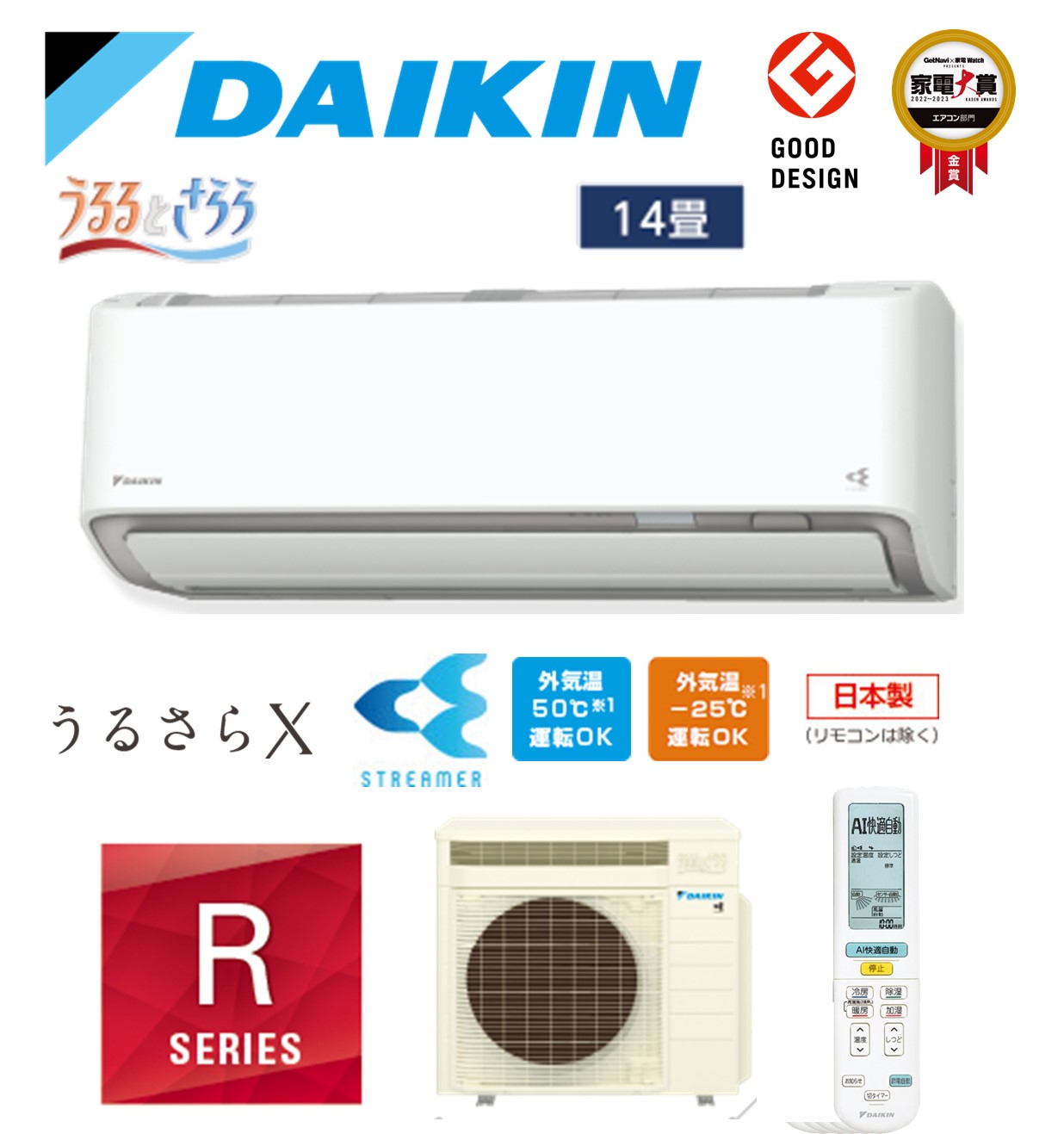 【楽天市場】ダイキン DAIKIN エアコン (23畳・単相200V) うるさらX Rシリーズ 換気機能 ホワイト AN714ARP-W  (大型配送対象商品 )〈AN714ARP-W〉住設品番：S714ATRP-W : デンキチWeb 楽天市場店