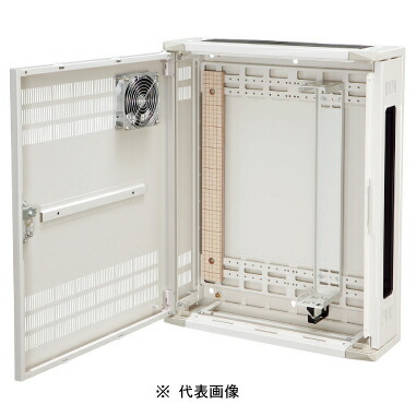 日東工業 THD16-6565-DF HUB収納キャビネット 壁掛けドアファン付タイプ 色ペールホワイト塗装 外形 (W\u003d650 h\u003d650 D\u003d160) mm 取付ユニット2U インボイス対応・領収書発行可