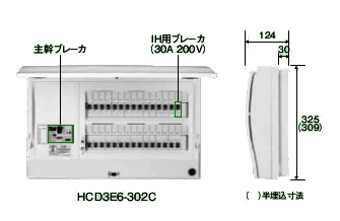 日東工業 HCD3E4-263F HCD型ホーム分電盤 ドア付 アディショナル