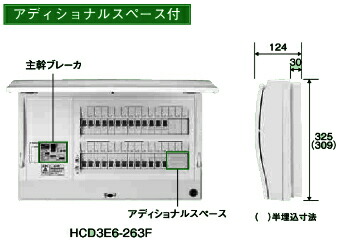 洗濯機可 日東工業 日東工業 HCD3E5-124 ＨＣＤ形ホーム分電盤（ドア付 ...