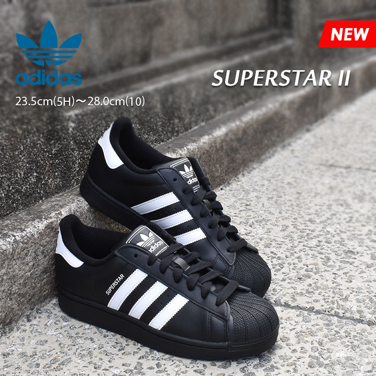 adidas アディダス スーパースター 2 メンズ レディース スニーカー ブラック/ホワイト SUPERSTAR II BLACK/WHITE JI0079画像