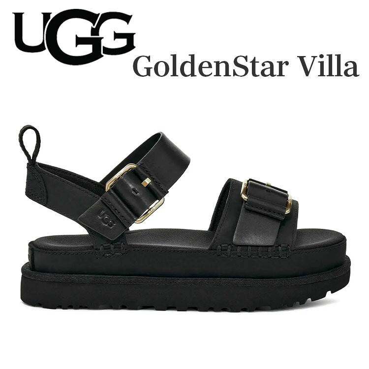 UGG アグ ゴールデンはやりっ児 別墅 レディース サンダル 同盟罷工さあ美 黒いこと 黒 W GOLDENSTAR VILLA 1167392