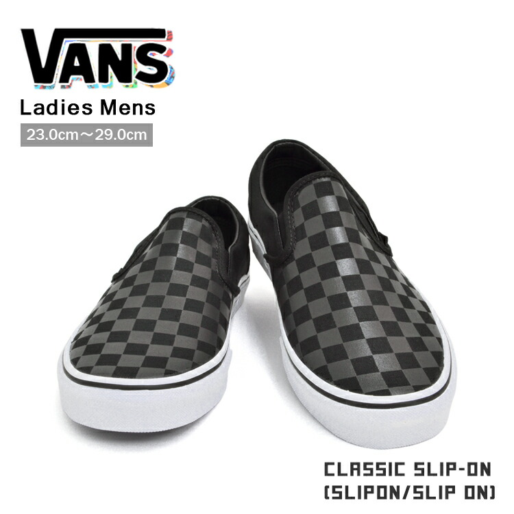 vans classic slip on checkerboard black black