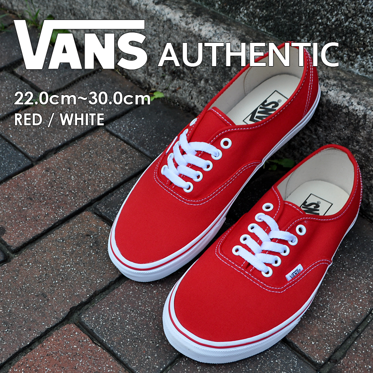 楽天市場 在庫わずか Vans バンズ オーセンティック スニーカー メンズ レディース レッド ホワイト Authentic Vn000ee3red Denpcy