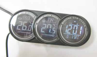 楽天市場 自動車用室内外温度計付時計 デンシ電気店