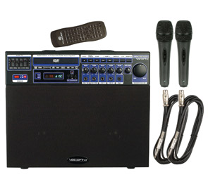 VocoPro マルチフォーマット4チャンネルポータブルサウンドシステム(2マイク付） DVD-SOUNDMAN BASIC｜デンシ電気店