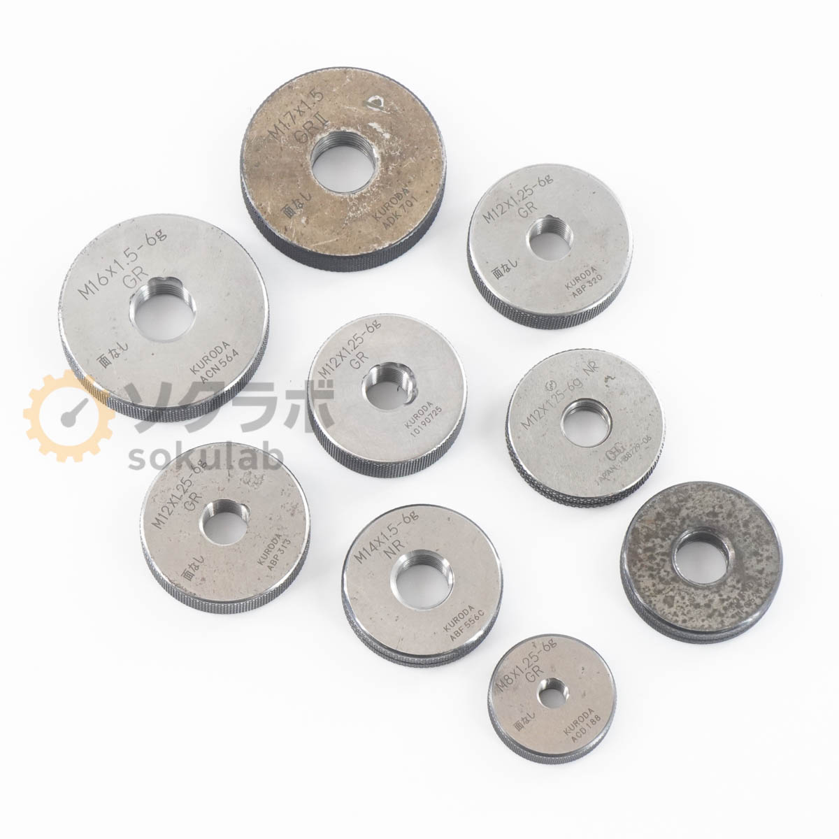 【中古】[JB]保証なし 計9個セット KURODA GR M8 M12 M14 M16 M17 Ring Gauge リングゲージ ねじリングゲージ [07146-0012]｜デンタショップ