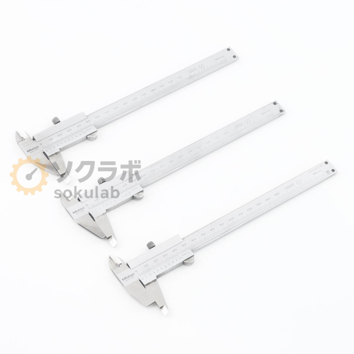 【中古】[JB]保証なし 3本セット Mitutoyo Caliper ノギス 150mm 15cm [07146-0108]