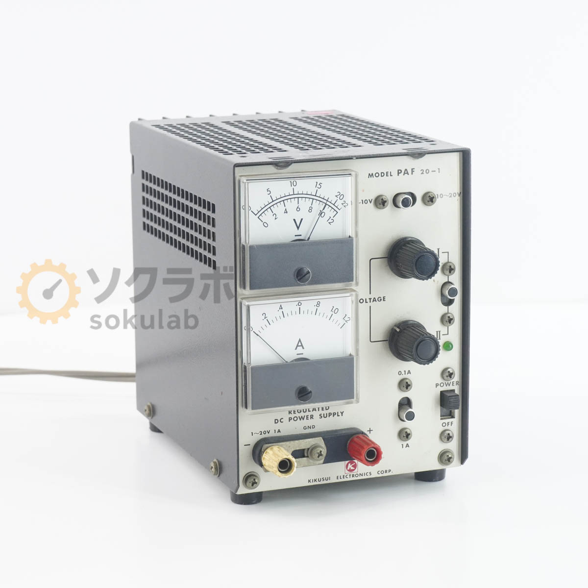 【中古】[DW]8日保証 KIKUSUI PAF20-1 REGULATED DC POWER SUPPLY 直流安定化電源 DC電源 直流電源 1~20V 1A [07298-0040]