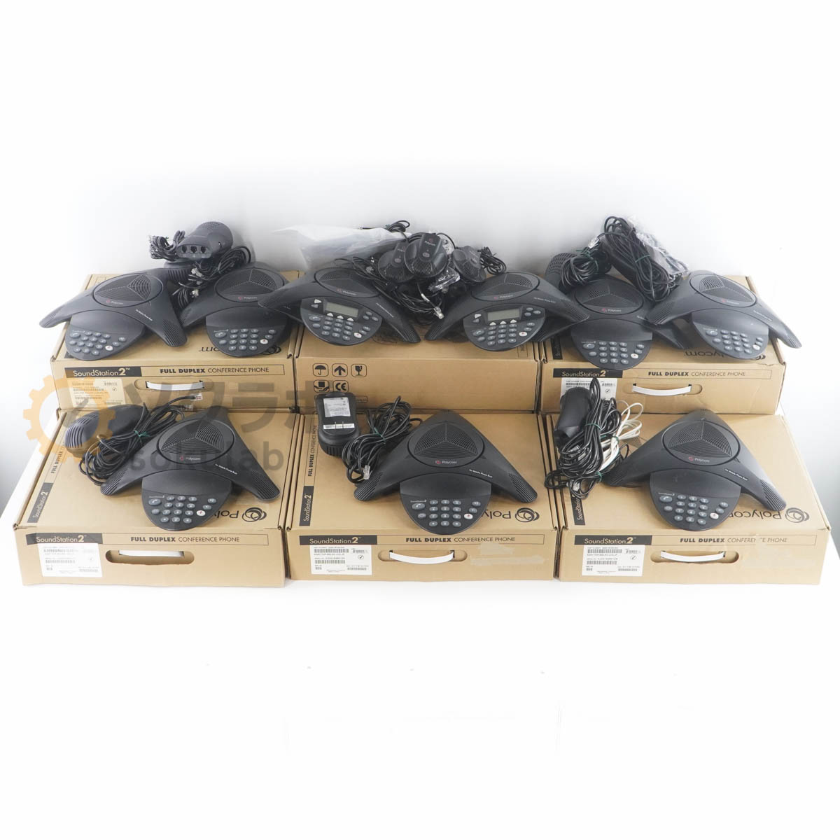 【中古】[PG]8日保証 セット POLYCOM SoundStation2 2201-15100-601 2201-16200-601 電話会議システム 音声会議システム ACアダプタ...[07264-0079]｜デンタショップ
