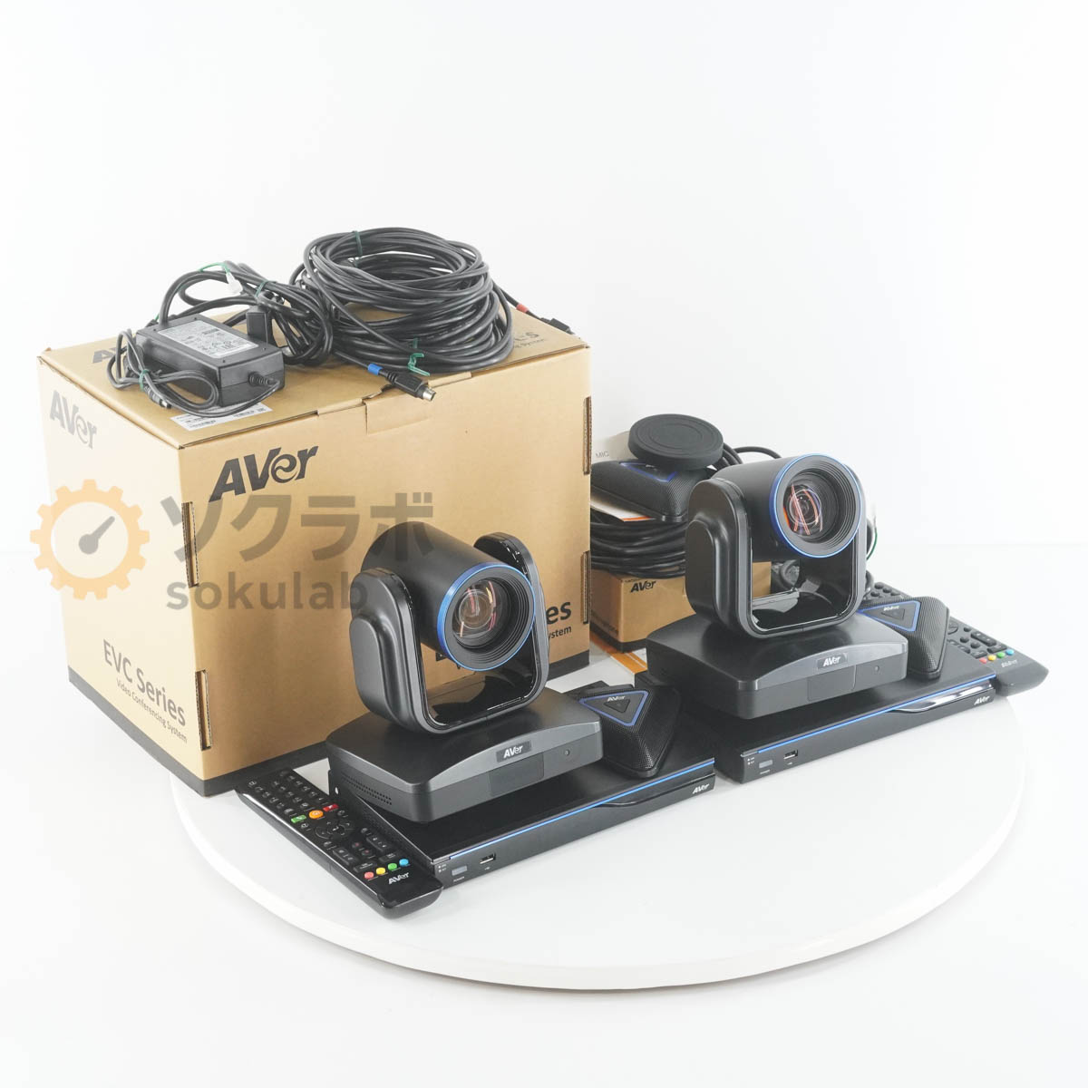 【中古】[PG]8日保証 セット AVer EVC150 V2C1G テレビ会議システム eCam PTZ II ACアダプター 電源コード リモコン 取扱説明書 [07427-0041]