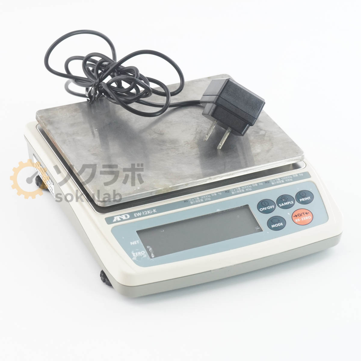 【中古】[JB]保証なし 2023年製 A＆D EW-12Ki-K EW-i-K はかり 電子天秤 電子天びん Scale Balance ひょう量3000g/6000g/12000g AC...[08052-0007]