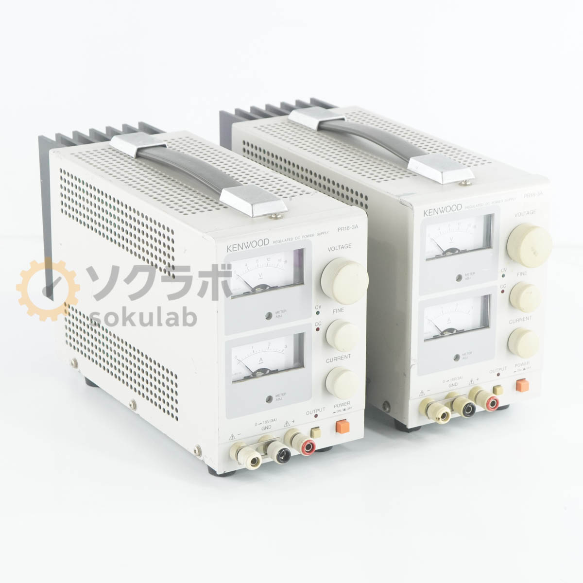 【中古】[DW]8日引きうける 2台書き割り KENWOOD PR18-3A PR-A REGULATED DC POWER SUPPLY 直流兼ね合い化ワット数 DCワット数 直流ワット数 0-18V 3A [07990-0028]