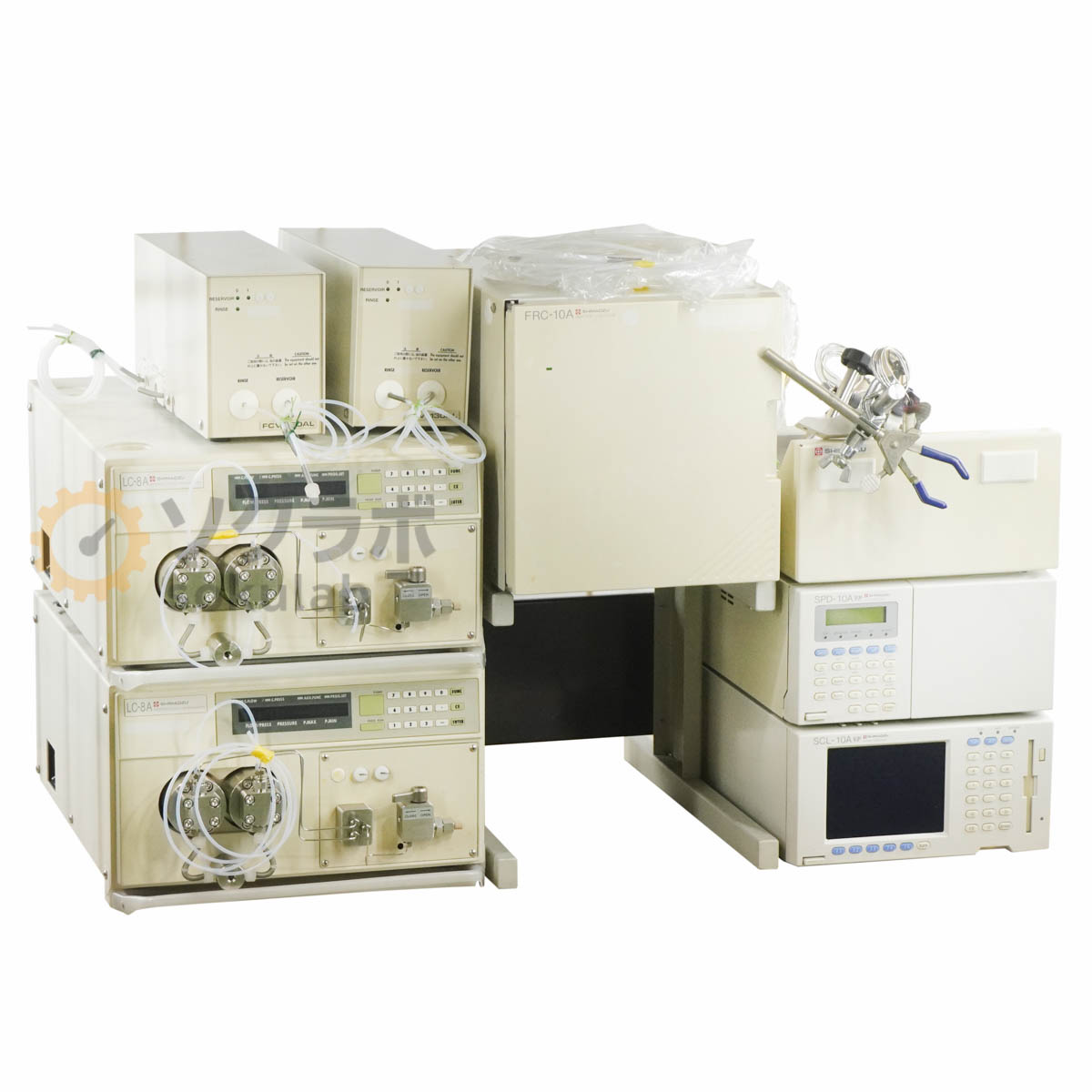 【中古】[DW]8日引き受ける 一揃い仕掛ける SHIMADZU SPD-10AVP SCL-10AVP LC-8A*2 FRC-10A FCV-130AL*2 HPLC 液クロ Liquid Chromatograph 液...[07692-0096]