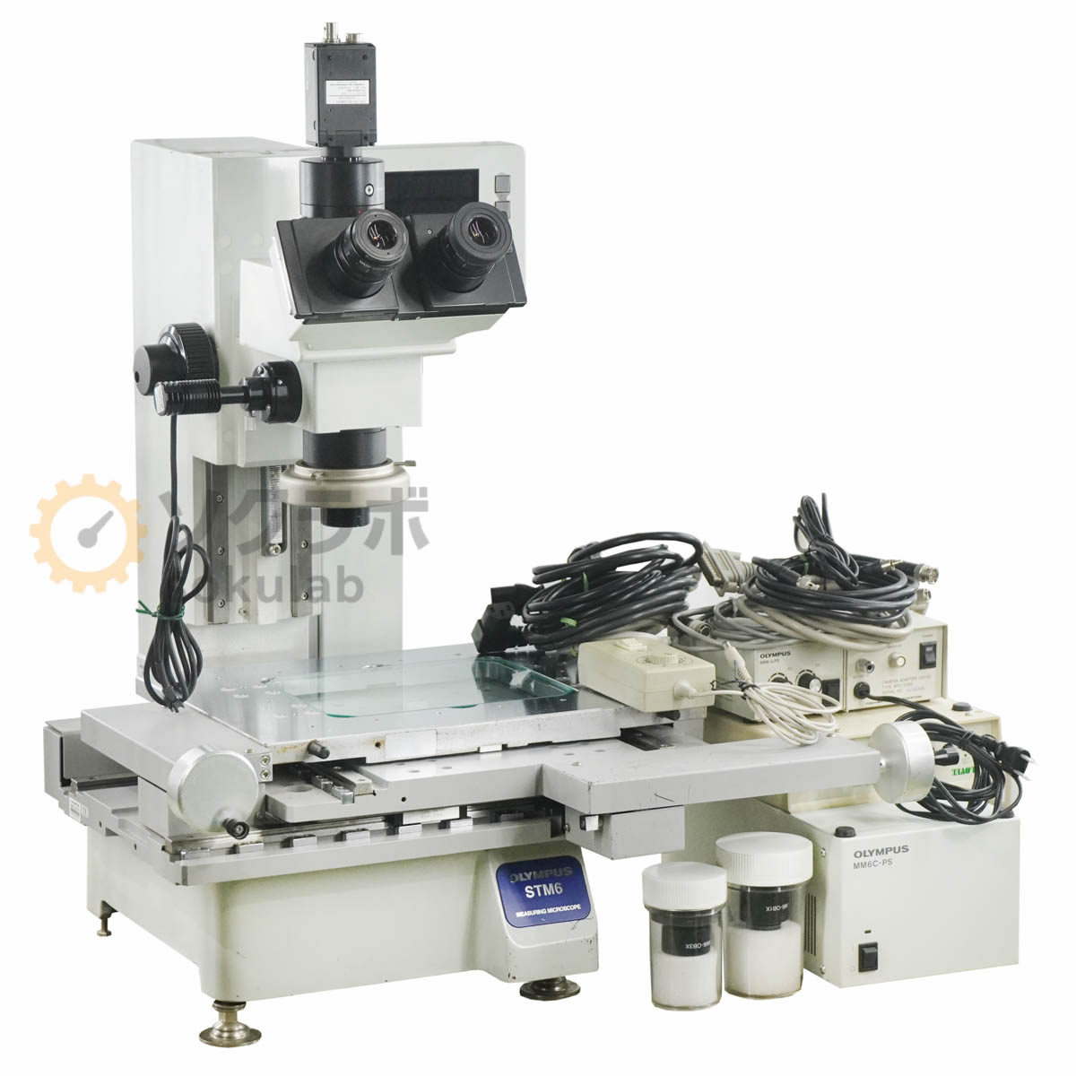 【中古】[DW]8日引きうける OLYMPUS STM6 STM6-F00-3 MEASURING MICROSCOPE 位置づけるマイクロスコープ MM6-OCC10×/22 ACアダプタ ワット数吊りひも [08055-0233]