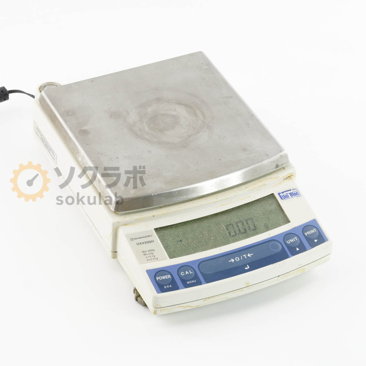 【中古】[DW]8日保証 SHIMADZU UX4200H ELECTRONIC BALANCE 電子天秤 電子天びん ひょう量4200g ACアダプター [07936-0018]