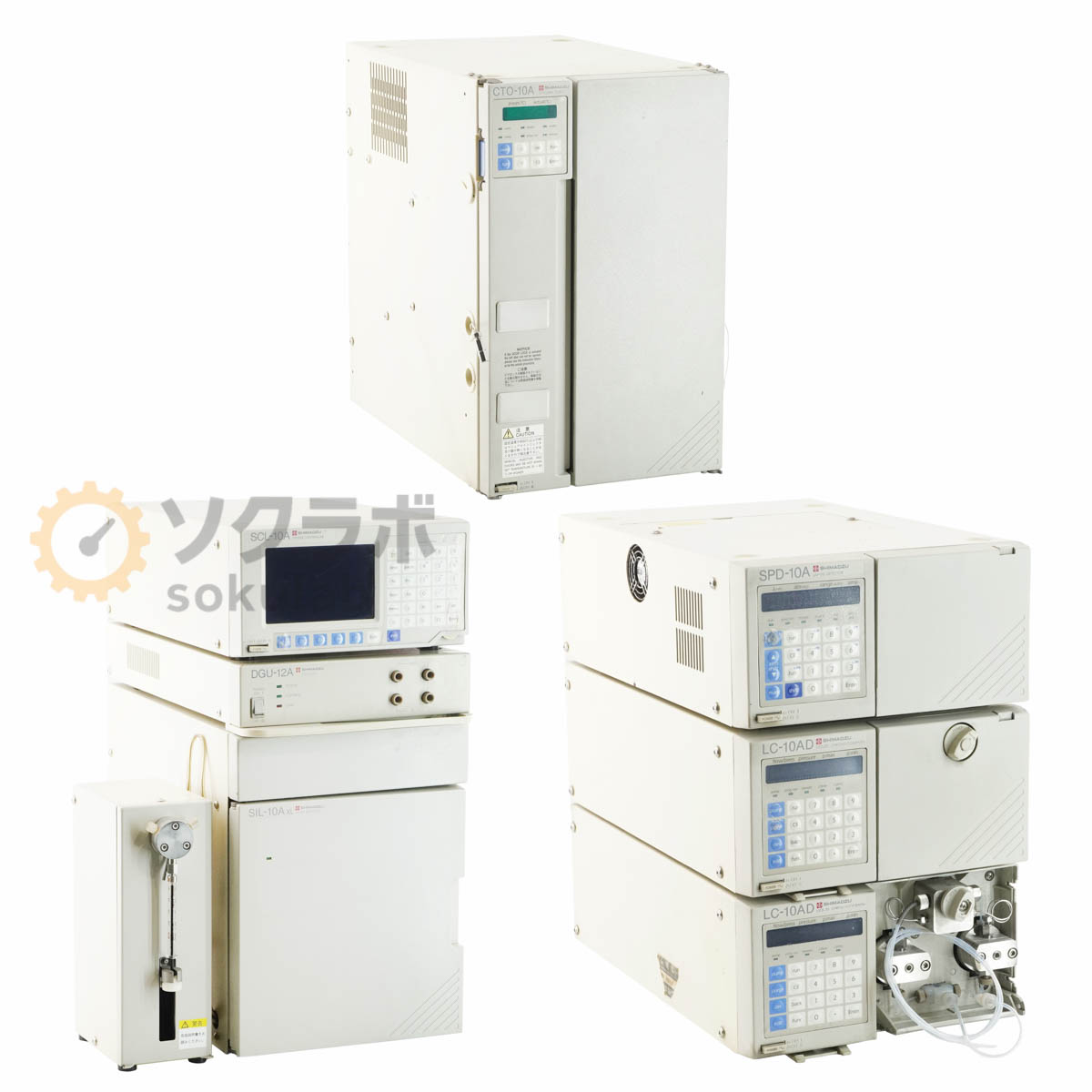 【中古】[JB]引き受けるなし 一揃い仕掛ける SHIMADZU SPD-10A LC-10AD SCL-10A DGU-12A SIL-10AXL CTO-10A HPLC 液クロ Liquid Chromatograph...[08040-0001]