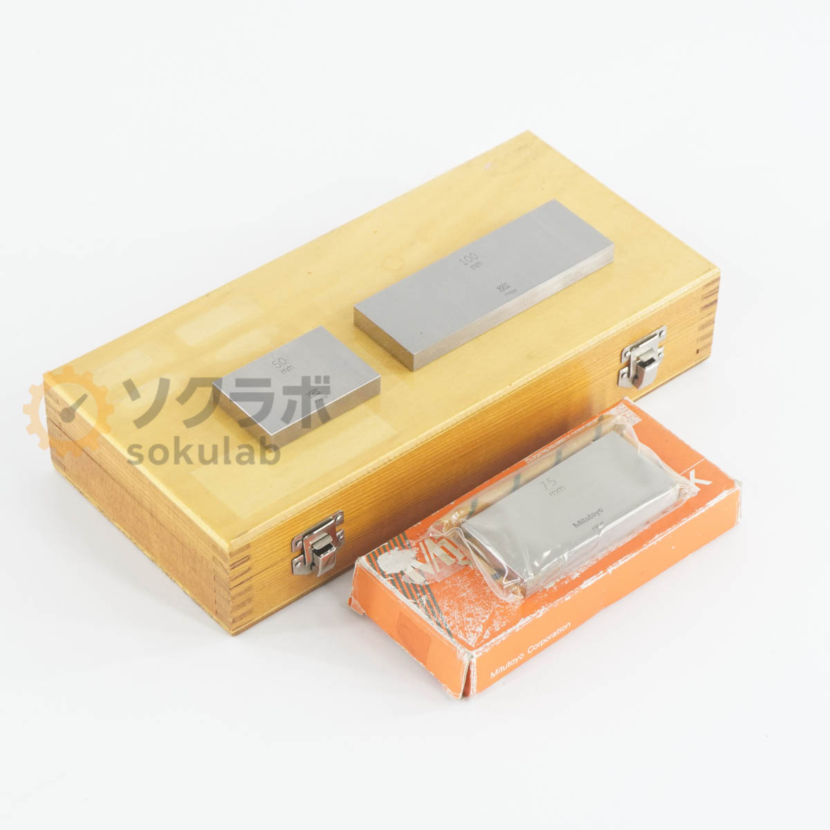 【中古】[DW]8日保証 セット KKS Mitutoyo 611801-02 GAUGE BLOCK ゲージブロック ブロックゲージ 50mm 75mm 100mm [08078-0021]