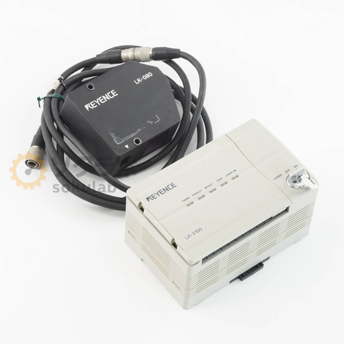 【中古】[PG]8日保証 セット KEYENCE LK-080 LK-2100 CCDレーザ変位計 レーザー変位計 コントローラー センサヘッド センサーヘッド...[08218-0019]