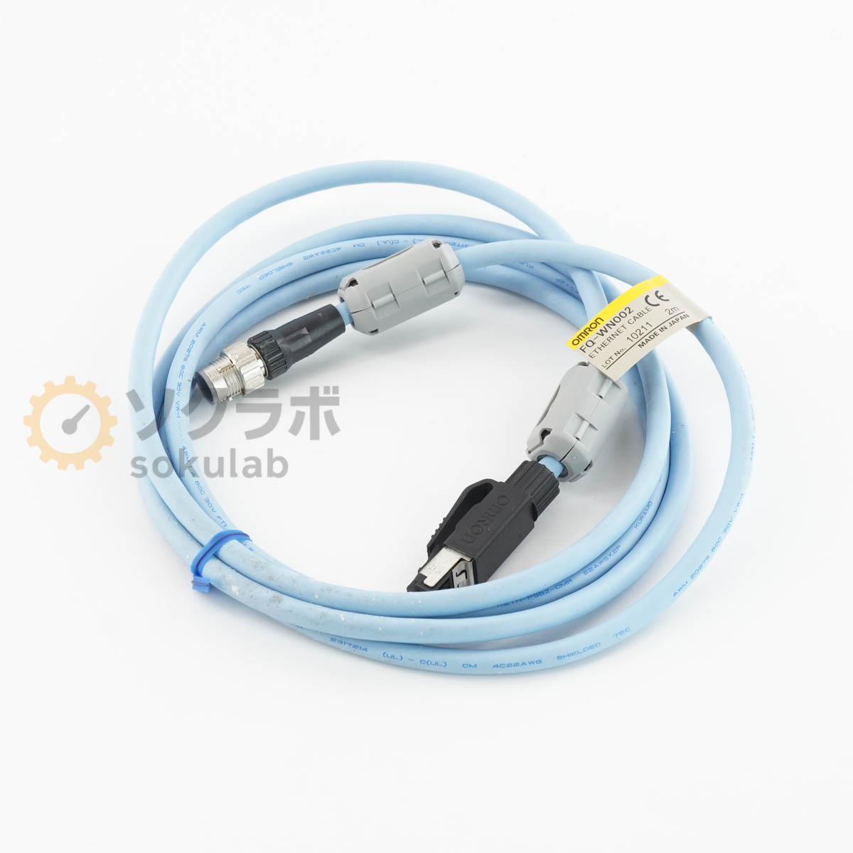 【中古】[PG]8日引き請ける OMRON FQ-WN002 イーサネットケーブル 2m ETHERNET CABLE すがた絵検知器 すがた絵検知器 VISION SENSOR [08100-0076]