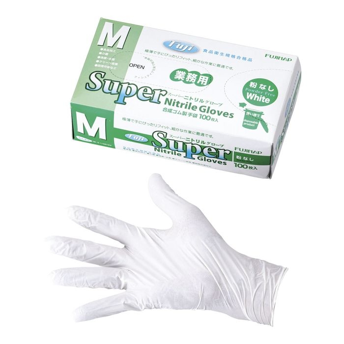 激安通販ショッピング スーパーニトリルゴム手袋ホワイトMサイズ5箱