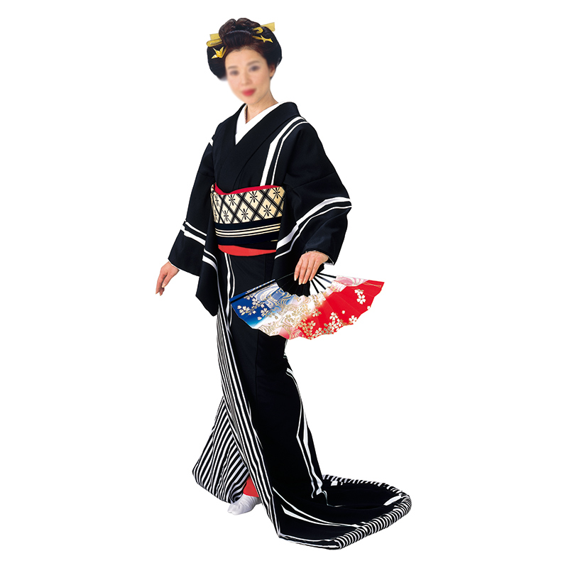 裾引き(引き摺り)着物 舞台 衣装 舞踊 日本舞踊 民踊 新舞踊 芸者 踊り 粋な伝統 和好