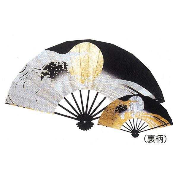 楽天市場】・舞扇子≪k38737 三段ボカシ地 荒波柄≫◇9寸5分◇黒竹