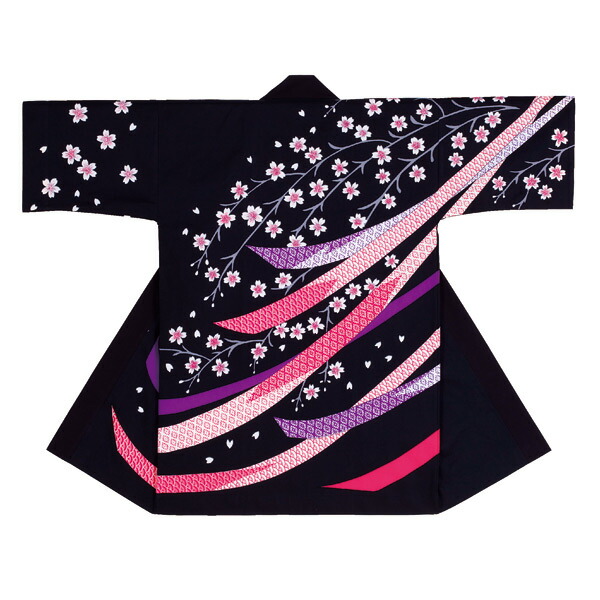 楽天市場 よさこい長半纏 半天 袢天 法被 半被 綿 桜柄 よさこい衣装 Yosakoiソーラン よさこい祭り 粋な伝統 和好