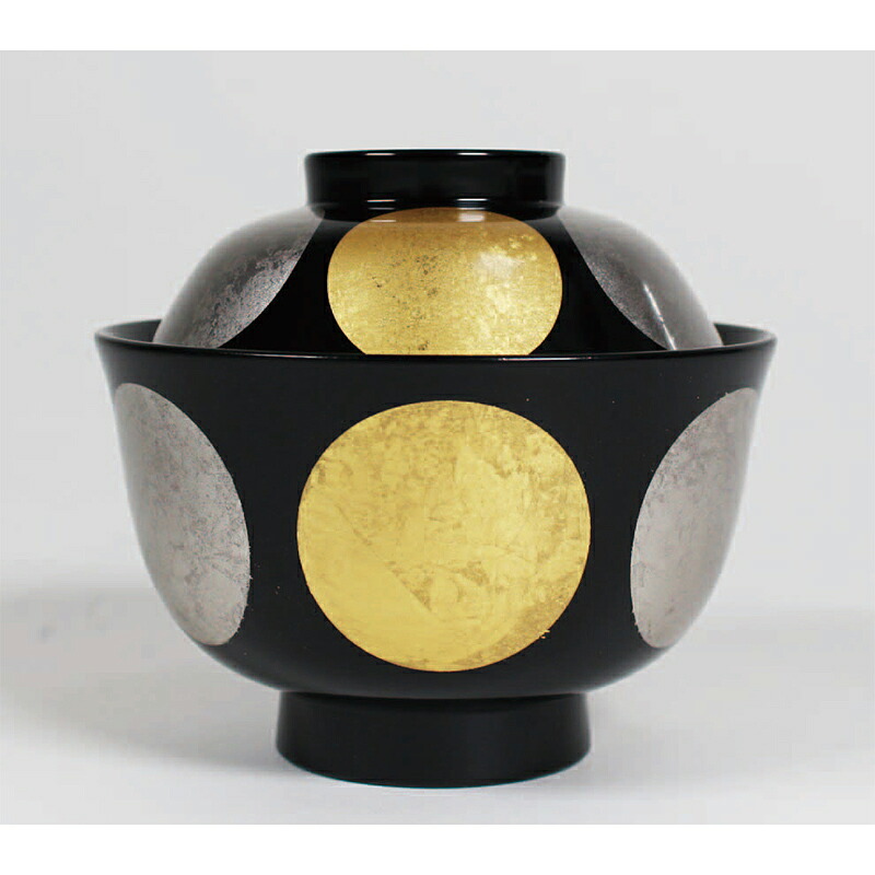 日月紋　羽反椀（本金　プラチナ） 【金箔 箔一 金沢 工芸品 法人ギフト 新築祝い 引越祝い 退職祝 結婚祝い 贈り物 ペア 夫婦 誕生日 退職祝い プレゼント 男性 古希 喜寿 祝い 】