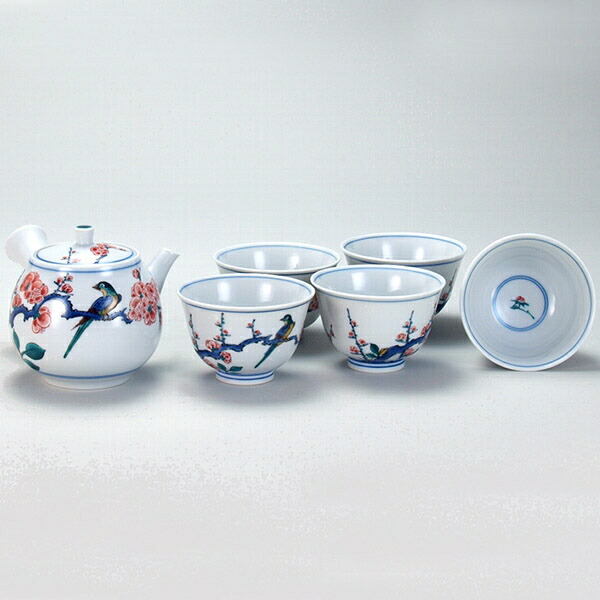 九谷焼 米寿 プレゼント 金婚式 茶器 梅に鳥図【陶器 法人ギフト 新築祝い 引越祝い 退職祝 結婚祝い 贈り物 ペア 夫婦 誕生日 退職祝い プレゼント 男性 古希 喜寿 祝い 】