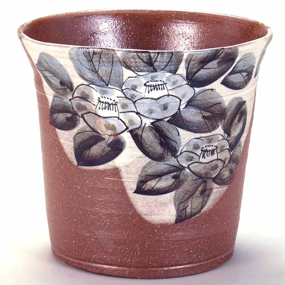 敬老の日 九谷焼 米寿 プレゼント 金婚式 7号フリーポット 焼締山茶花【陶器 還暦祝い 退職祝 結婚祝い 贈り物 ペア 夫婦 誕生日 退職祝い プレゼント 男性 古希 喜寿 祝い 】｜伝承「匠」