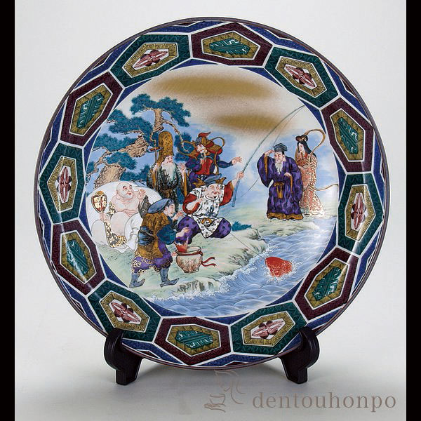 喜寿 置物 退職 引き出物 七福神 古希 誕生日プレゼント 置物 金婚式 結婚 絵皿 九谷焼 プレゼント スタンド お礼 贈り物 飾皿 定年 九谷焼 九谷焼 Line友達で500円クーポン お返し お祝い 米寿 還暦祝い 内祝い 出産