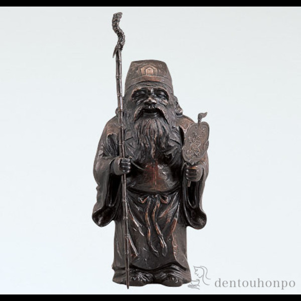 銅製 木彫風 寿老人 ( 木札名入れ有料 恵比寿 大黒 宝船 置物 幸運 高岡銅器 結婚 出産 内祝い 引き出物 金婚式 誕生日プレゼント 還暦祝い 古希 喜寿 米寿 退職 定年 プレゼント お祝い お返し お礼 令和 海外 日本 男性 女性 日本製 おすすめ おしゃれ かわいい 可愛い )