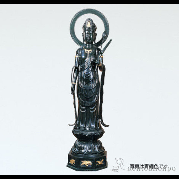 聖観音 円 青銅色 40号 ( 木札名入れ有料 仏像 お寺 日本 屋外 屋内 高岡銅器 法要 メモリアル 法事 祈念 弔事 寄進 奉納 開店 事務所移転 開業 プレゼント お祝い お返し お礼 令和 海外 日本 男性 女性 日本製 おすすめ 仏壇 仏具 お守り 人気 )
