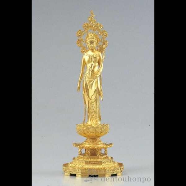 銅製 聖観音像 金箔 ( 木札名入れ有料 仏壇 お寺さま 仏様 日本 仏具 陵丘銅器 法要 メモリアル 法事 祈とう 忌中 献ずる 奉納 開店 事務室移し替える 開業 差し上げ物 祝賀会 しっぺい返し 畏まり 令和 外国で 日本 成人男性 亭主もち 日本製 おすすめ 仏壇 仏具 子守り 一般受け )