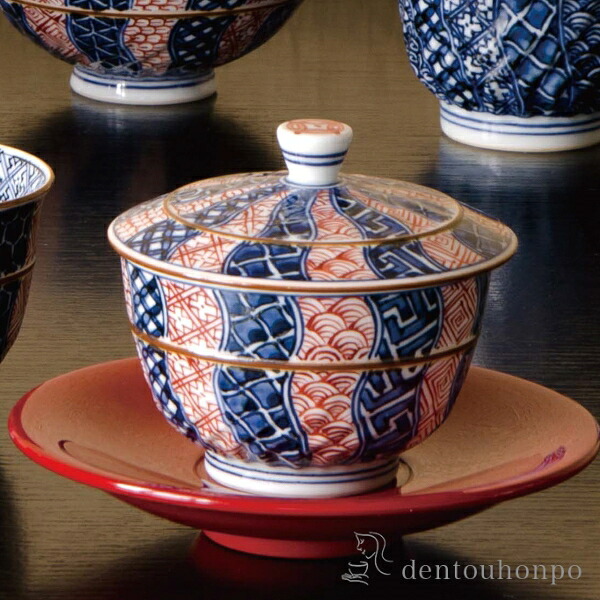 蓋付お茶呑茶碗 染赤捻祥瑞 5客セット ( 名入れ有料 茶器セット 急須 湯呑み 日本茶 中国茶 清水焼 京焼 結婚 出産 内祝い 引き出物 金婚式 誕生日プレゼント 還暦祝い 古希 喜寿 米寿 退職 定年 プレゼント お祝い お返し お礼 令和 両親 父 母 男性 女性 )