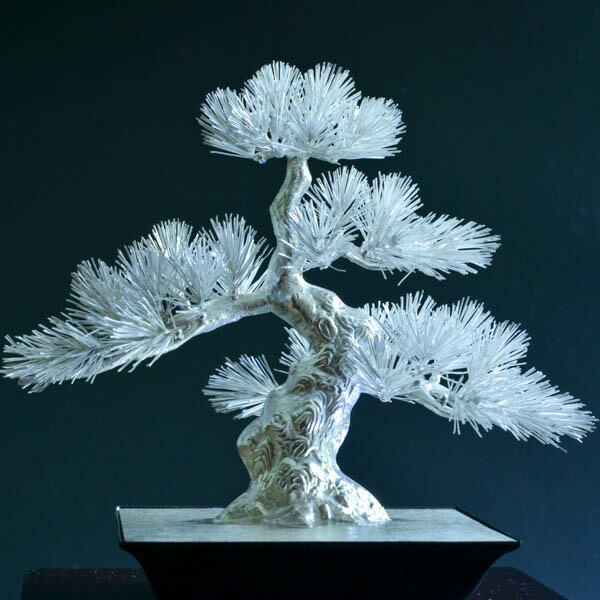 楽天市場】純金 盆栽 松 B 7号・340g ( 光則（金工芸） 木札名入れ有料