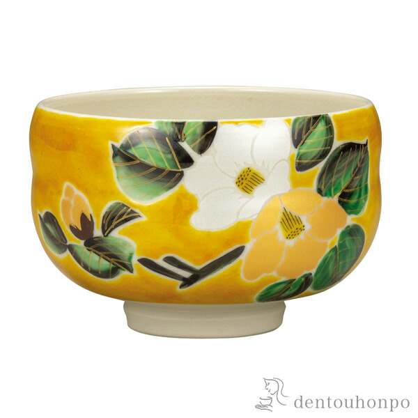 抹茶碗 吉田屋金銀椿 木箱名入れ可 抹茶碗 茶道具 茶器 お稽古用 抹茶 九谷焼 結婚 出産 内祝い 引き出物 金婚式 誕生日プレゼント 還暦祝い 古希 喜寿 米寿 退職 定年 プレゼント お祝い お返し お礼 21 令和 自宅 家庭 イベント 日本製 おすすめ