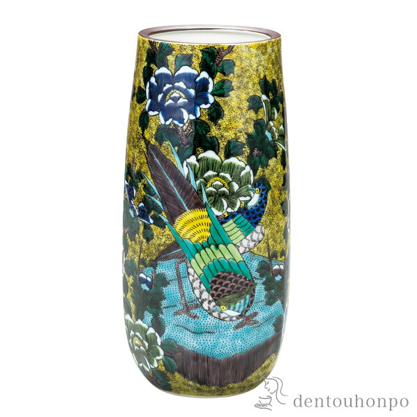 寸胴花瓶 吉田屋花鳥 8号 ( 木札名入れ有料 母の日 早割 プレゼント 初任給 ガラス フラワーベース 花器 一輪挿し おすすめ 九谷焼 周年 創立 上場 竣工 開店 事務所移転 開業 プレゼント お祝い お返し お礼 令和 海外 日本 取引先 法人 日本製 おすすめ 仏壇 仏具 お盆 )